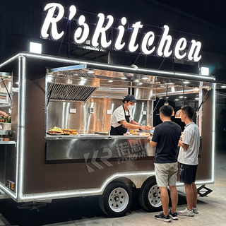 4M CE Certified Dual Axle Food Trailer for Fish & Chips, Asian Street Food, Vegan Meals
