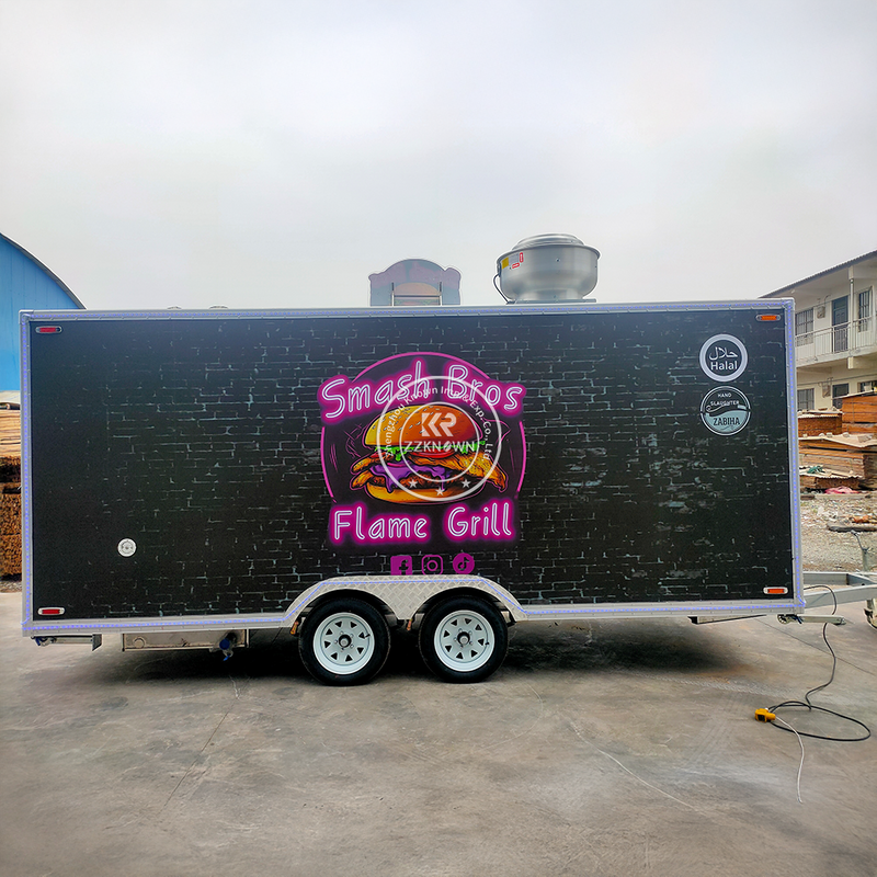 16FT Custom Black Food Trailer for Australia – Fully Equipped Mobile Kitchen