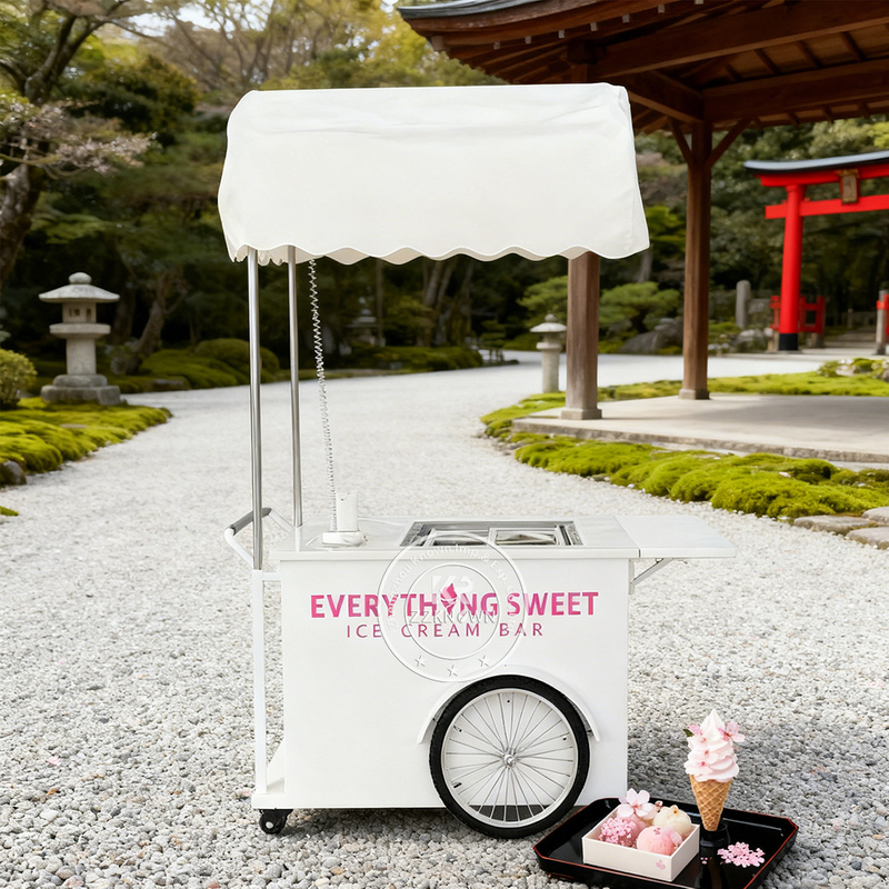 Vintage Design Retro Ice Cream Cart | Mobile Sales | Customizable for European Markets
