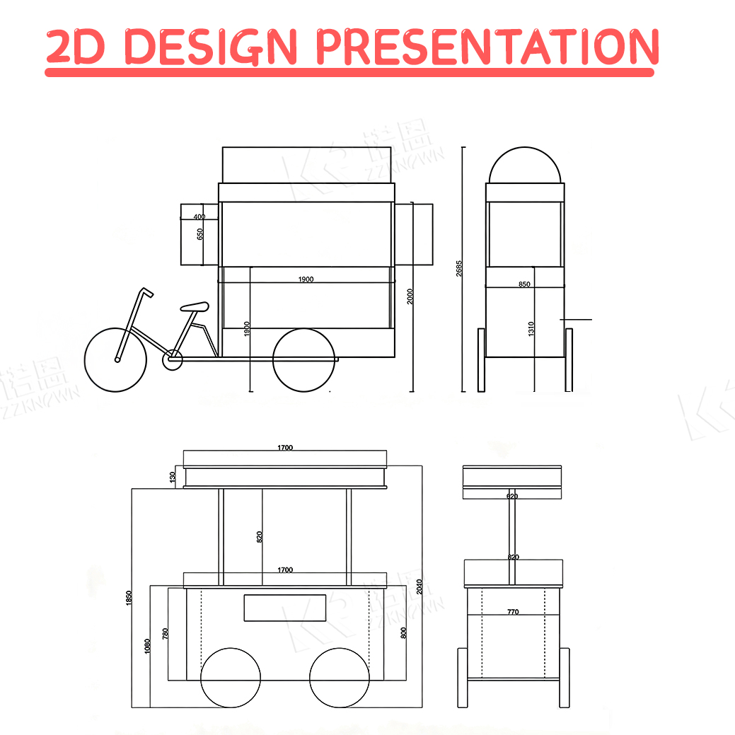 Fast Ice Cream Cart Mobile Food Kiosk Moveable Candy Floss Food Booth With Small Wheels null Wheels
