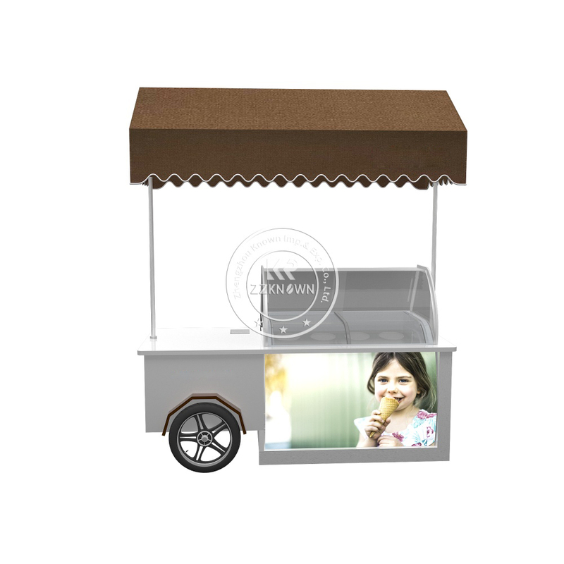 Premium Ice Cream Cart with Display Cabinet | Mobile Ice Cream Freezer Cart Manufacturer