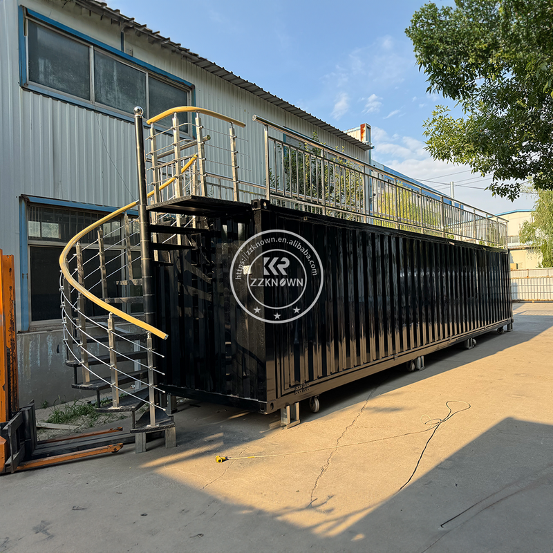 Shipping Container Restaurant for Sale - Customizable Double-Decker Container Restaurant with Spiral Staircase & Expandable Platform