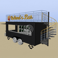 Dual-Axle Towable Mobile Container Restaurants for Sale