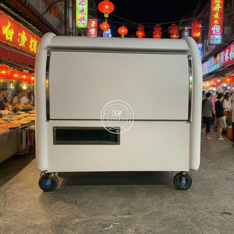 Small Mobile Snack Cart Stainless Steel Food Trailer Portable Coffee Shop Beverage Kiosk for Sale