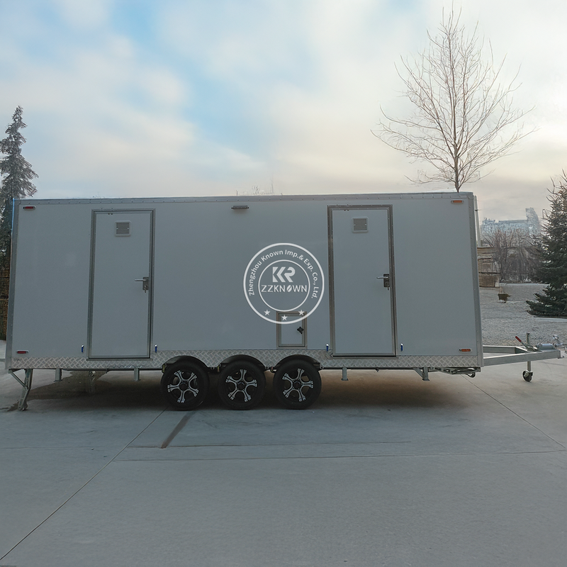 5.8M Portable Toilet Trailer | Dual-Gender Fiberglass Restroom