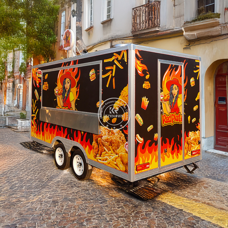 Custom 4m Pink Burger Food Truck Trailer for Sale | ZZKNOWN Manufacturer