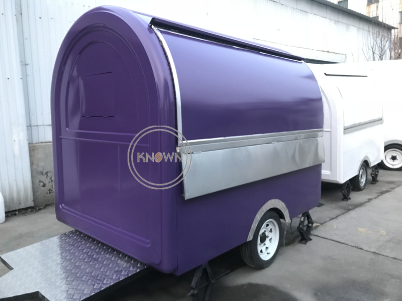 Most Popular Food Trailer Top Quality 250cm Two Wheels Food Truck Van Trailer Cart for Sale 