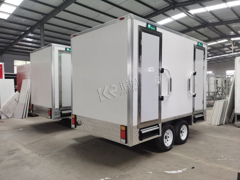 KN-350CS Quality primacy Mobile Toilet Trailer Portable Restroom 2 Toilets