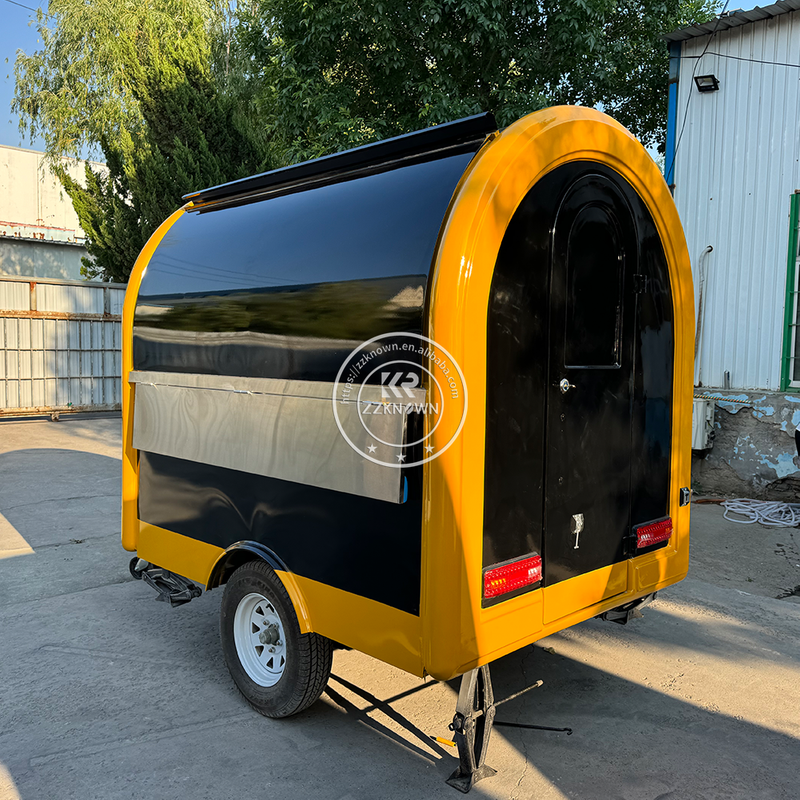 KN-FR220B Snack Cart CONCESSION TRAILERS Black And Golden Small Food Trailer