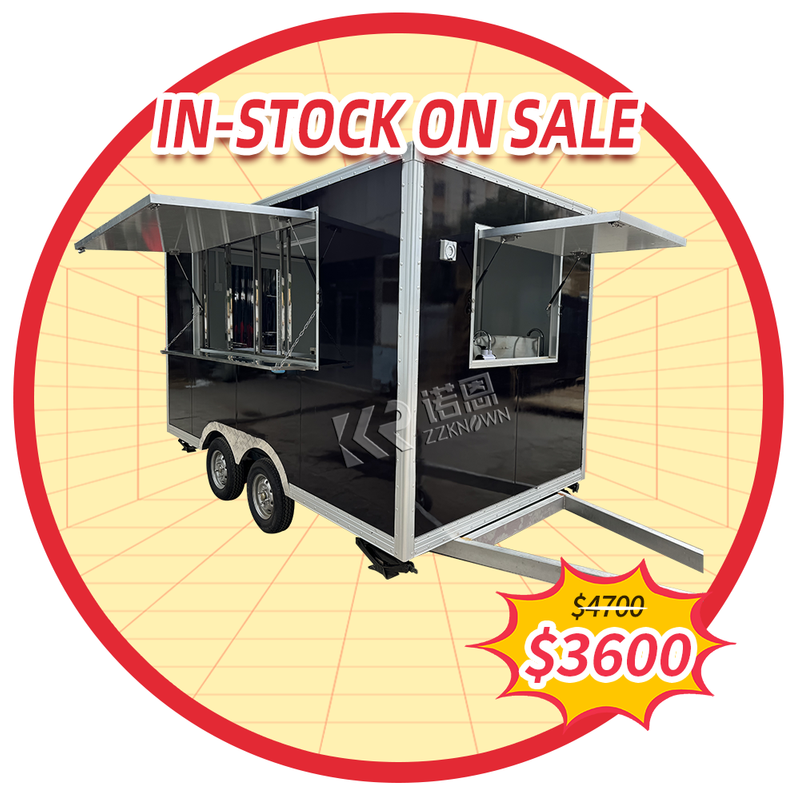 In Stock Fast Shipping 3.6m/11.8ft Square Food Trailer Street Mobile Fast Food Truck With Full Kitchen