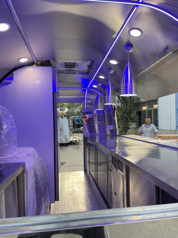 KN-QF-400BT Fully Equipped Mobile Kitchen Food Truck Hot Dog Food Stand Cart Bike Trailer Mobile Fast Stainless Steel Food Trailer