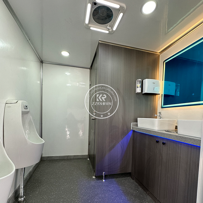 KN-500CS 5m 2 Rooms Portable Toilets Manufacturers Luxury Portable Toilets For Sale Restroom Trailer For Wedding And Events