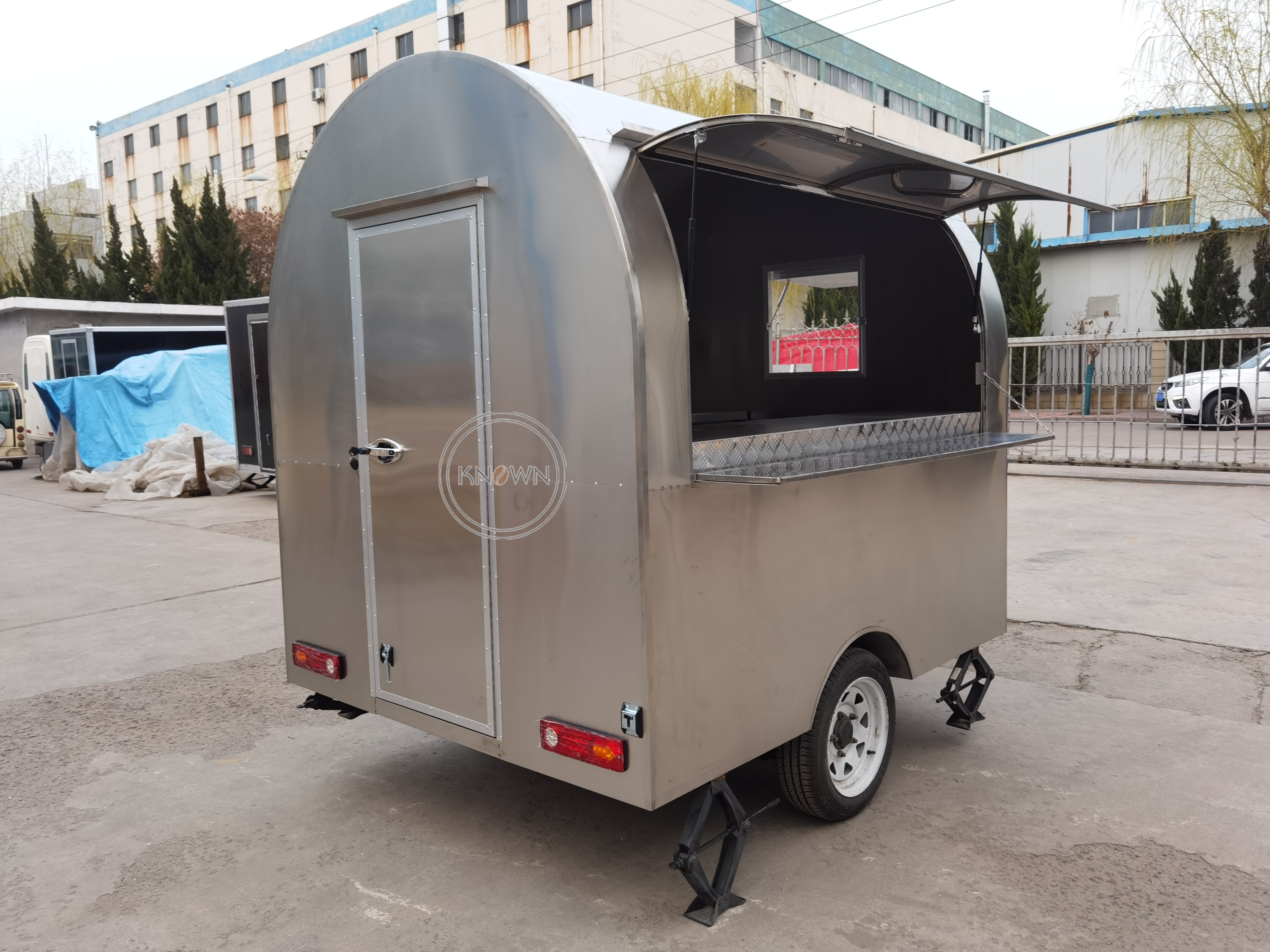 KN QF 220B Outdoor Kitchen Fast Stainless Steel Food Trailer With 