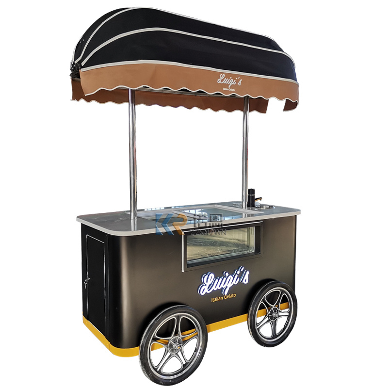 Food Vending Carts Gas Grill Waffle Juice Ice Cream Cart Pancake Hot Dog Crepe Mobile Food Cart For Sale