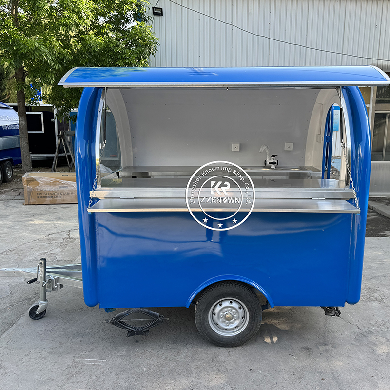 In Stock Fast Shipping KN-FR220B Small Fast Food Trailer USA 110V Internal Standard Configuration Coffee Ice Cream Cart Food Truck 