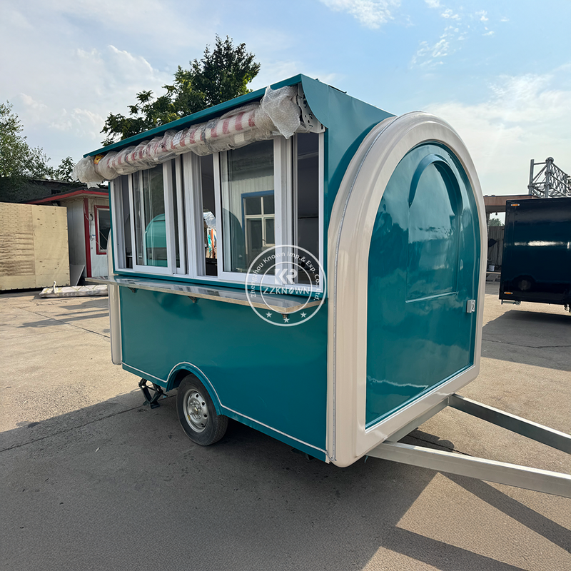 Small Food Trailer for Sale – 2.8m Fiberglass Snack Cart with Sink & Prep Table | ZZKNOWN