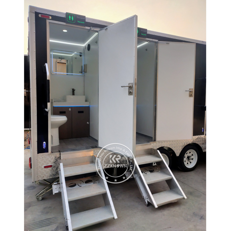 5.5M Portable Toilet Trailer with Shower | 5-Room Combo Unit for Canada