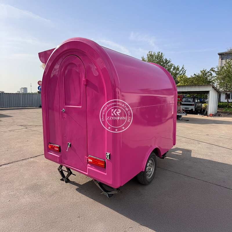 Compact Mobile Food Trailer for Sale – Purple Snack Cart with AC & Sink | ZZKNOWN
