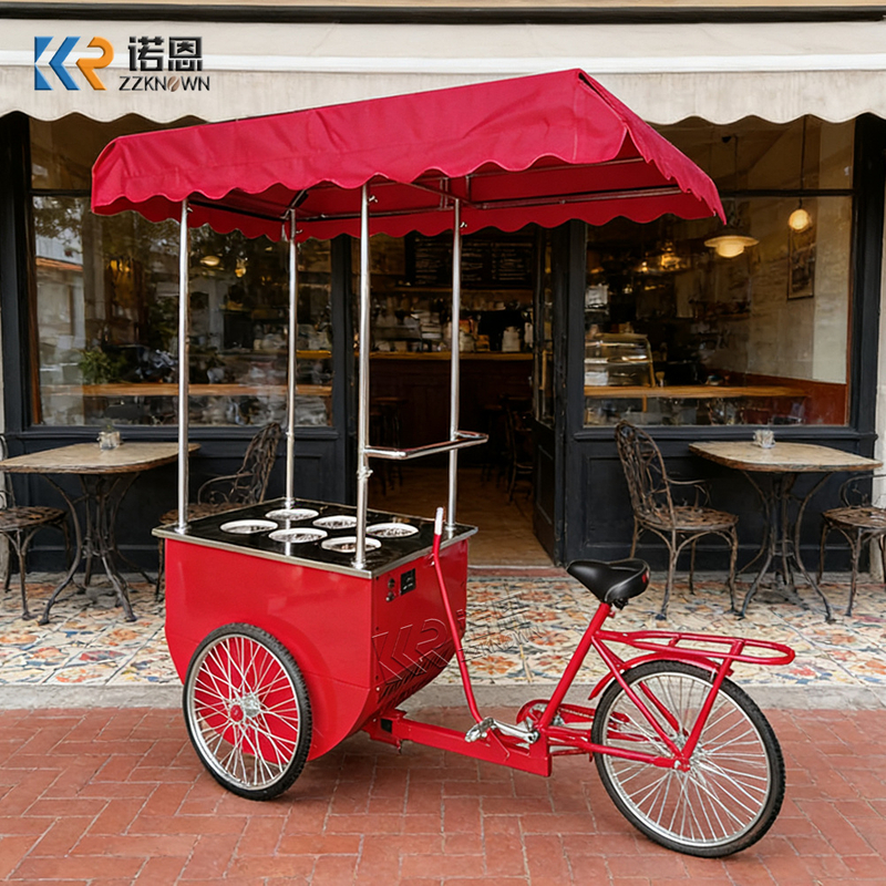 Mini Food Cart with Freezer | Mobile Ice Cream Bicycle Cart for Sale