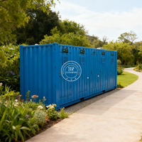​20FT Custom Blue Container Toilets – Durable & Fully Equipped Mobile Restroom by ZZKNOWN