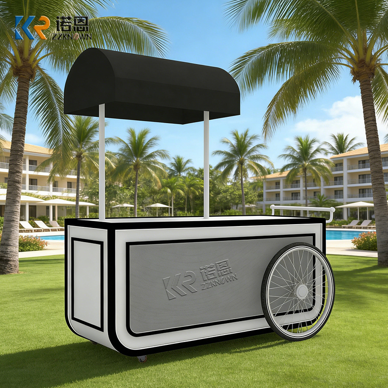 Hand-push food cart supports custom colors