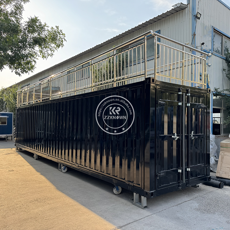 Shipping Container Restaurant for Sale - Customizable Double-Decker Container Restaurant with Spiral Staircase & Expandable Platform