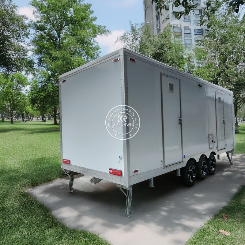 5.8M Portable Toilet Trailer | Dual-Gender Fiberglass Restroom